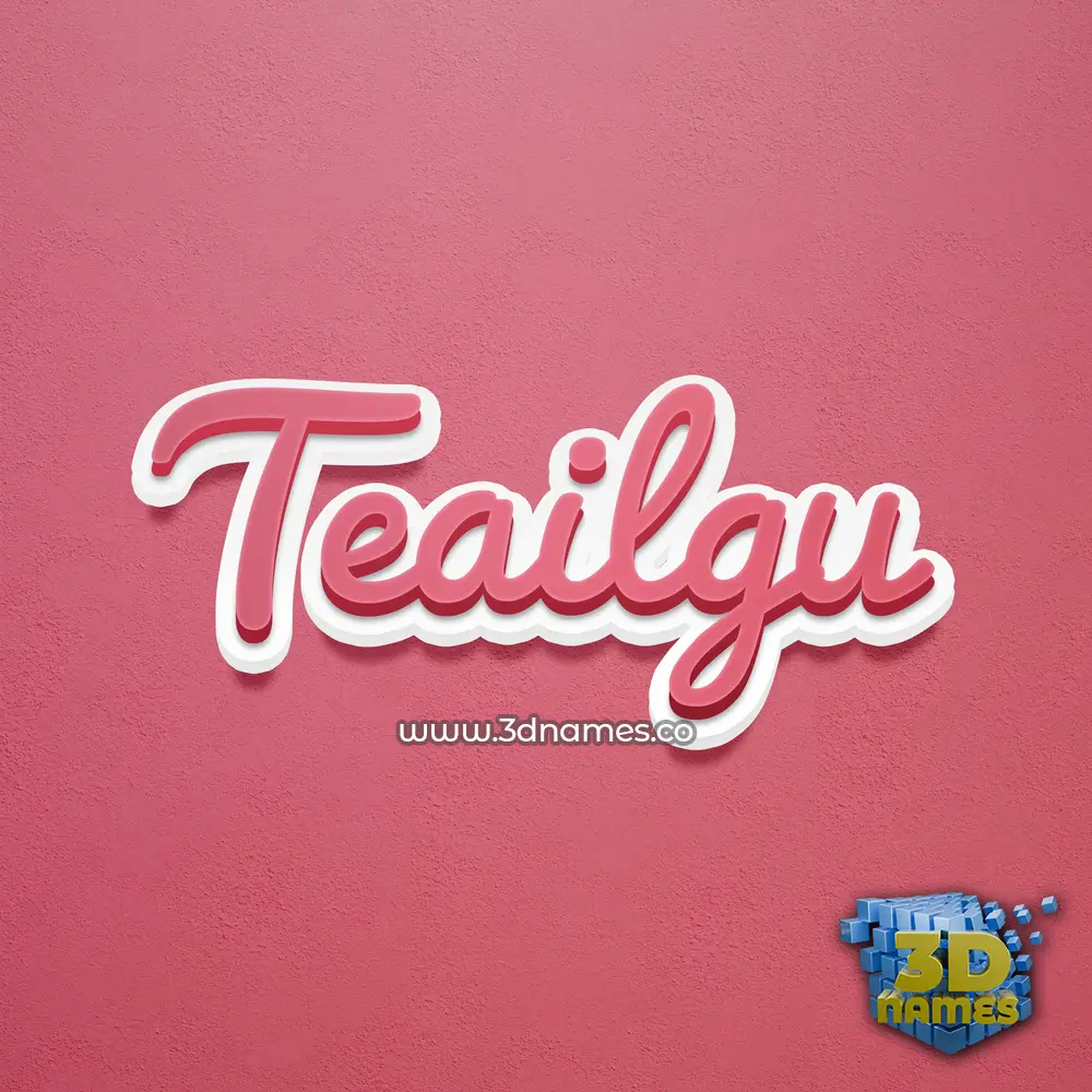 teailgu in Red Scribble style - 3D name wallpaper