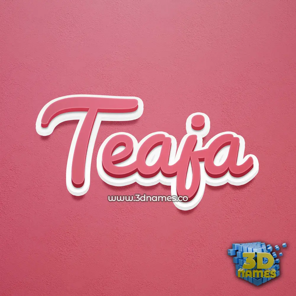 teaja in Red Scribble style - 3D name wallpaper