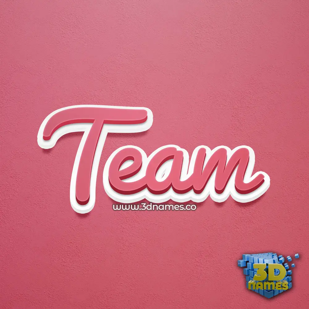 team in Red Scribble style - 3D name wallpaper