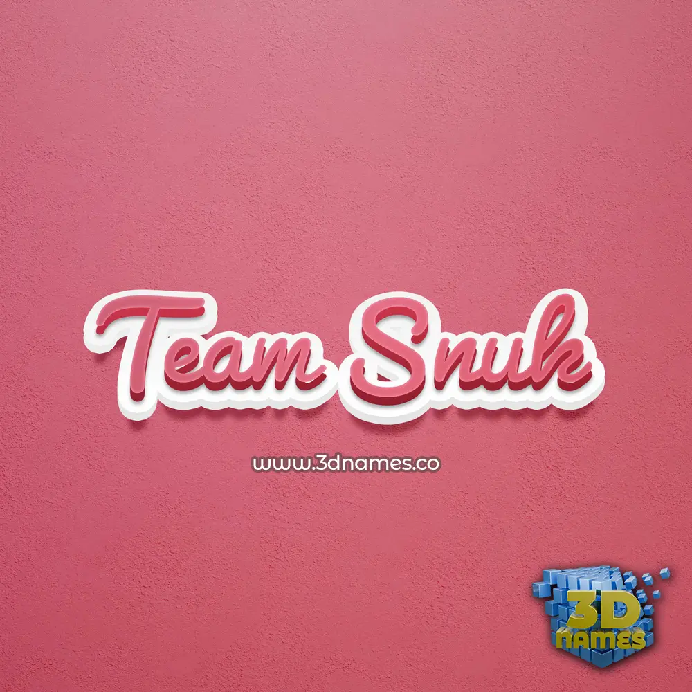 team snuk in Red Scribble style - 3D name wallpaper