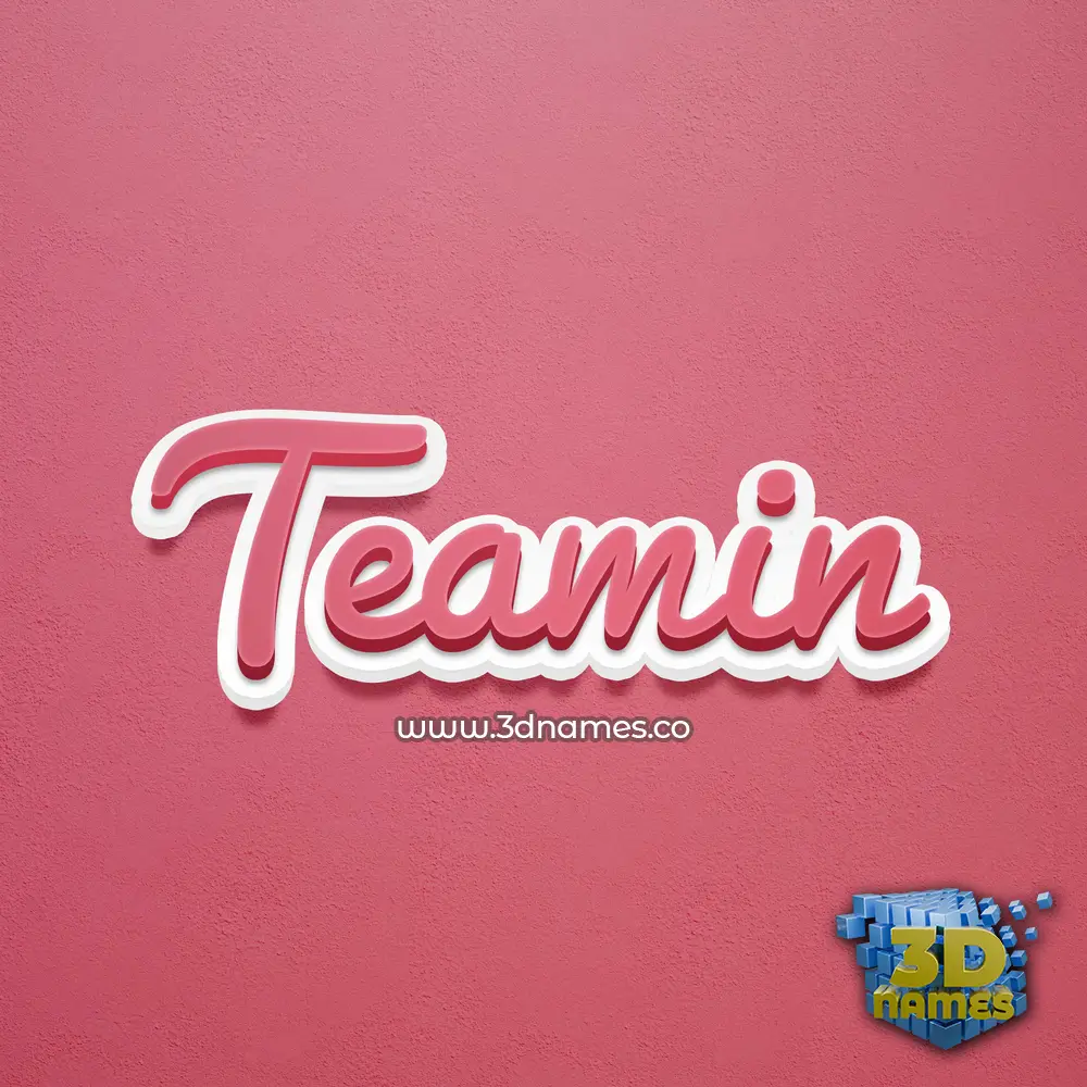 teamin in Red Scribble style - 3D name wallpaper