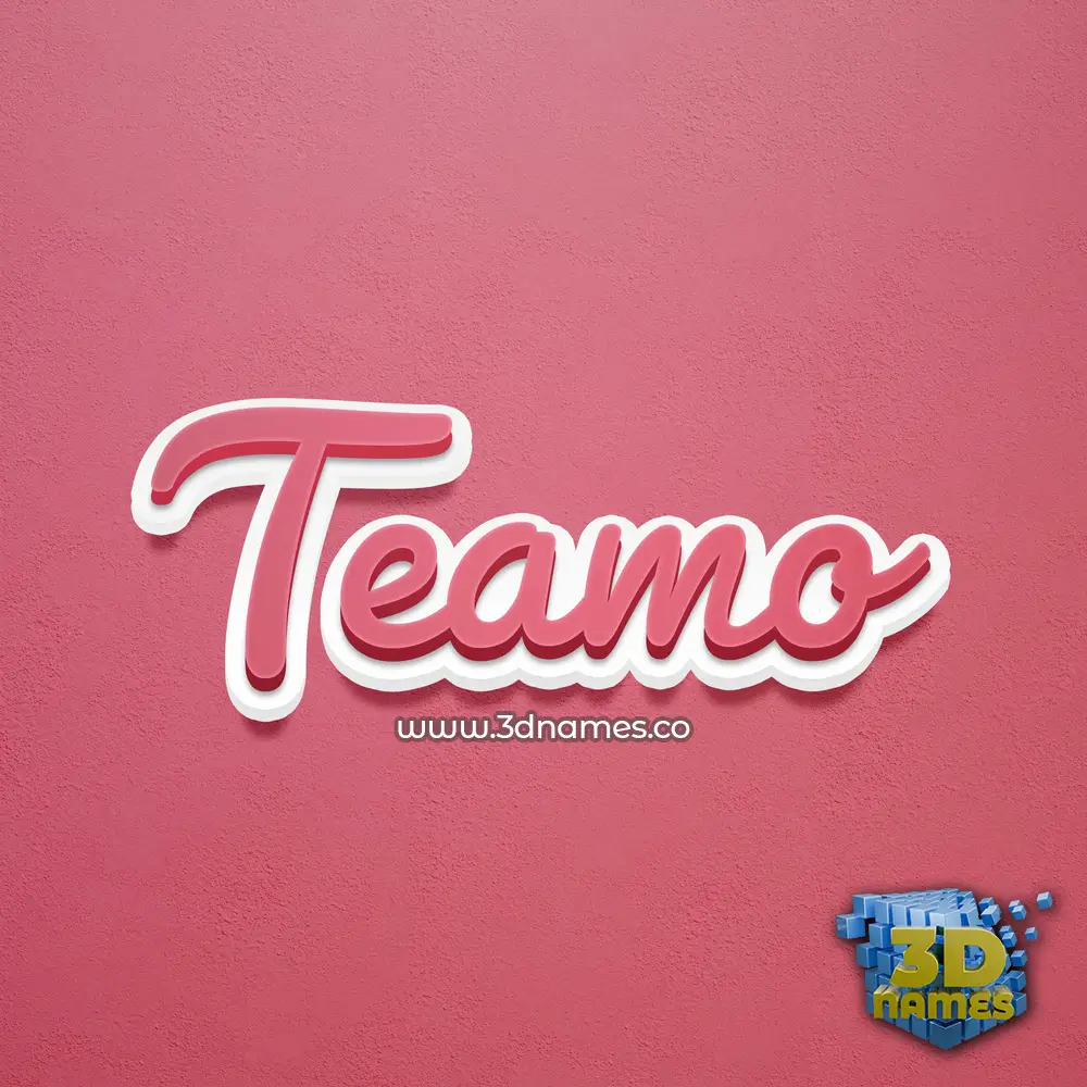 teamo in Red Scribble style - 3D name wallpaper