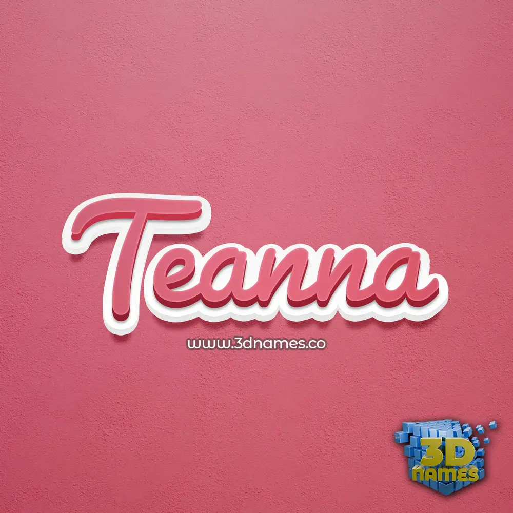 teanna in Red Scribble style - 3D name wallpaper