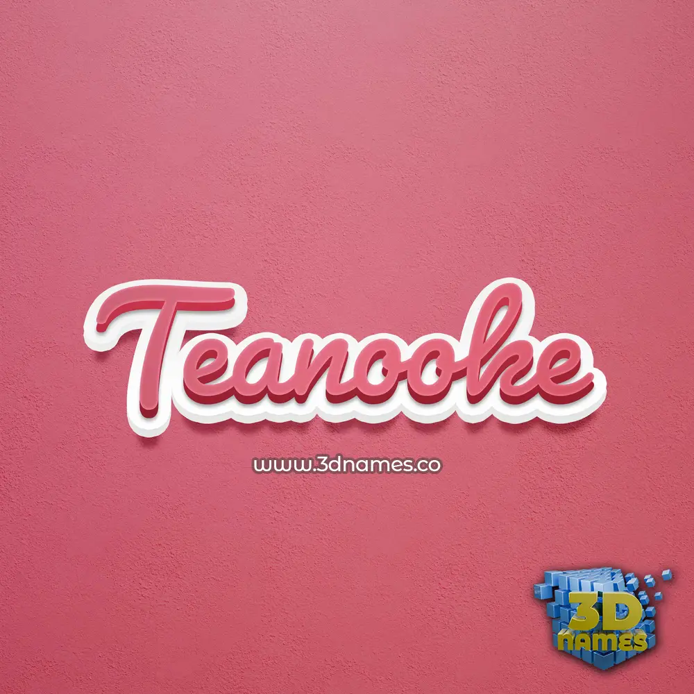 teanooke in Red Scribble style - 3D name wallpaper