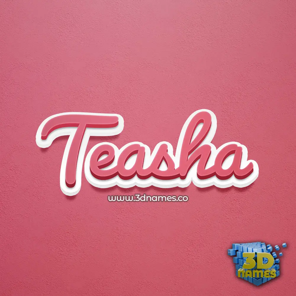 teasha in Red Scribble style - 3D name wallpaper