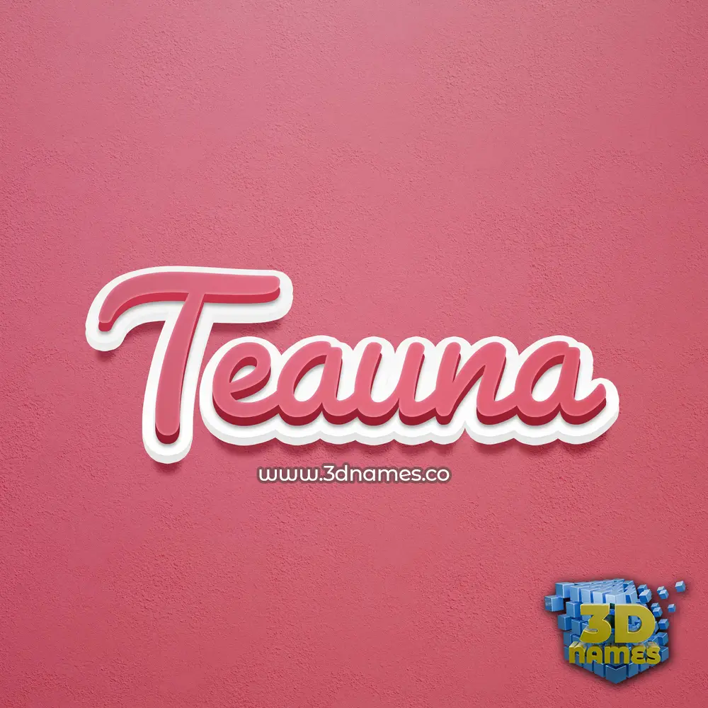 teauna in Red Scribble style - 3D name wallpaper