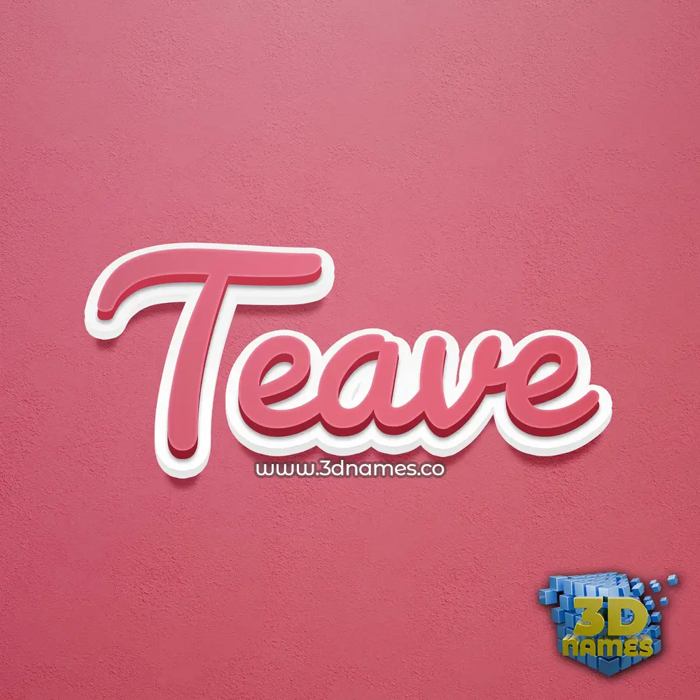 teave in Red Scribble style - 3D name wallpaper