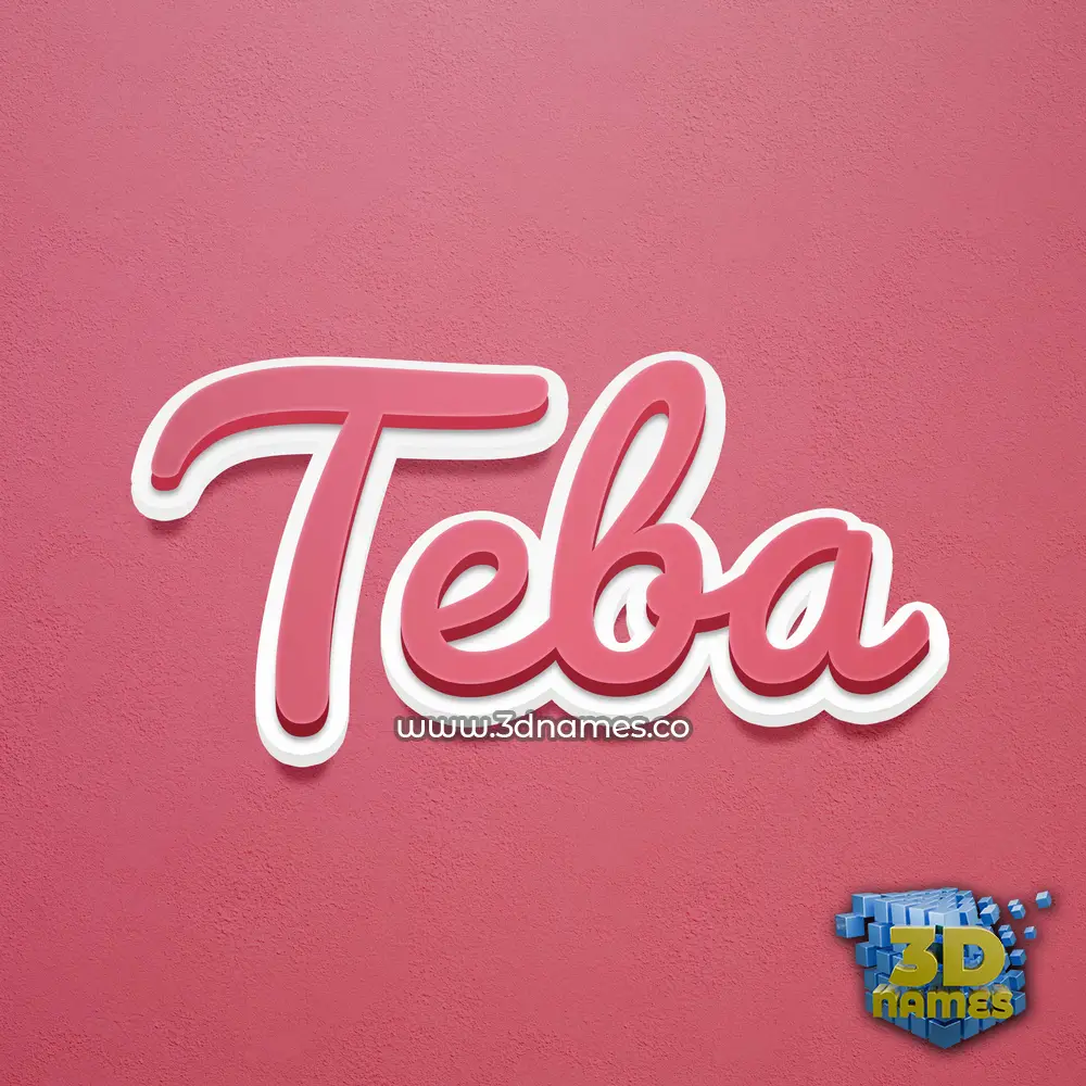 teba in Red Scribble style - 3D name wallpaper