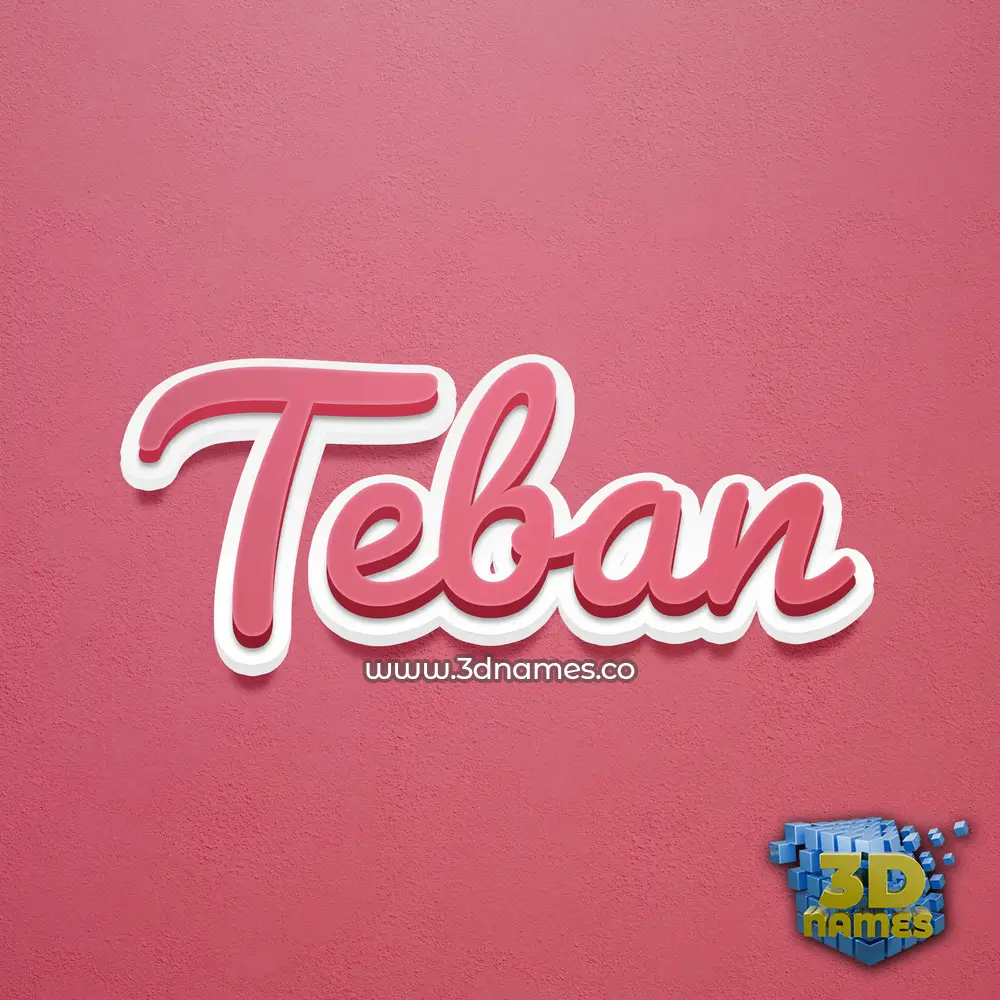 teban in Red Scribble style - 3D name wallpaper