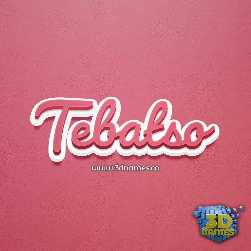 tebatso in Red Scribble style - 3D name wallpaper