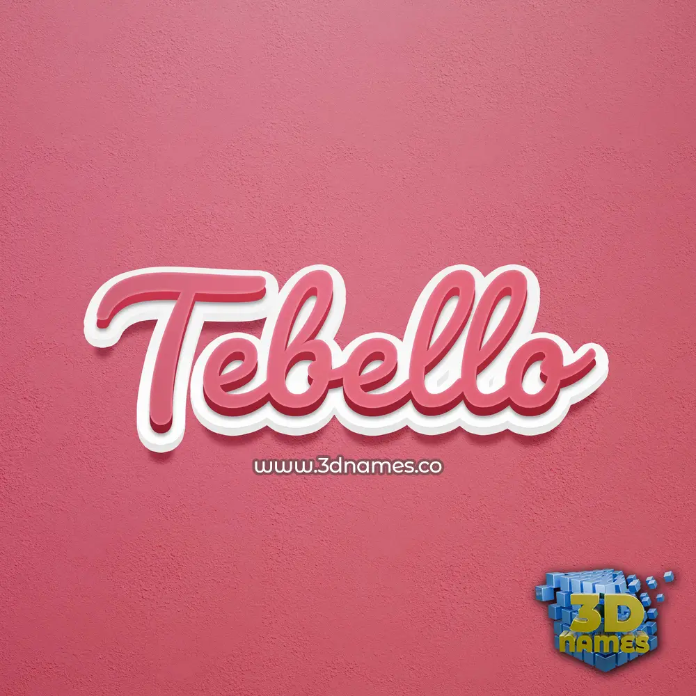 tebello in Red Scribble style - 3D name wallpaper