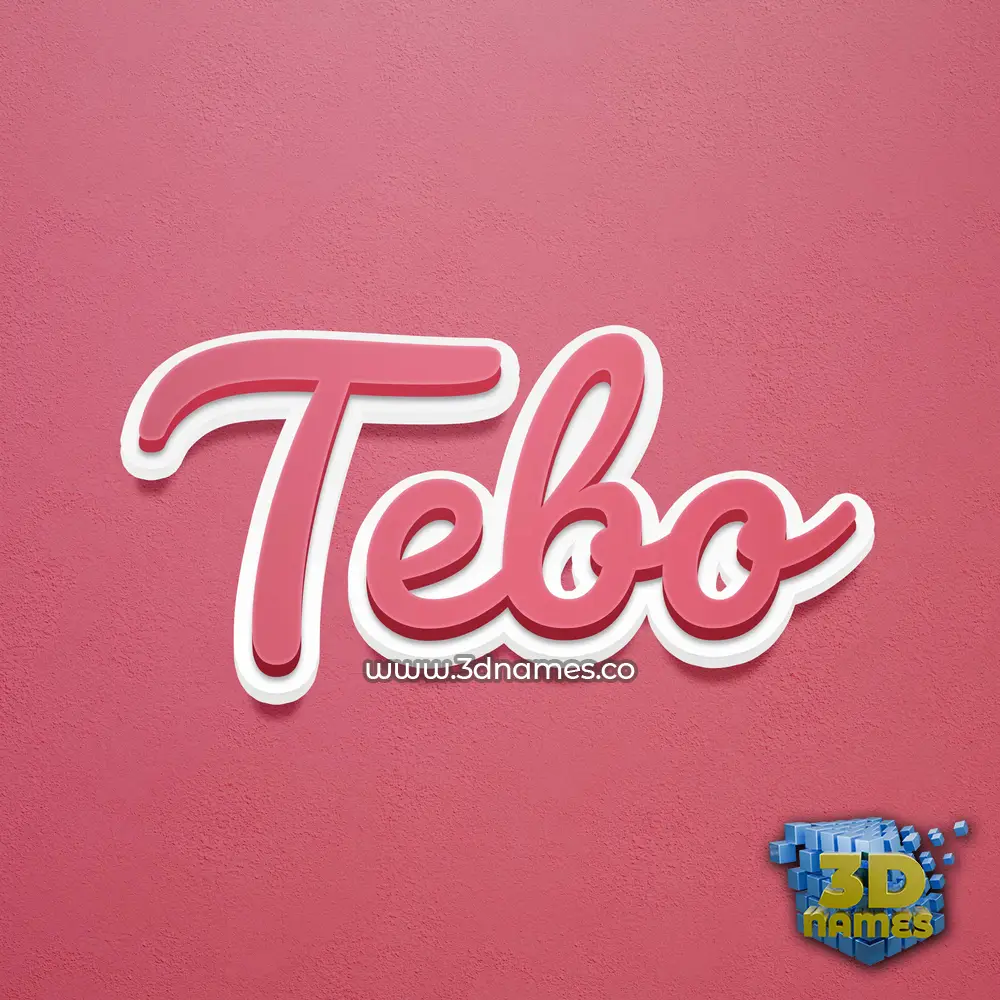 tebo in Red Scribble style - 3D name wallpaper
