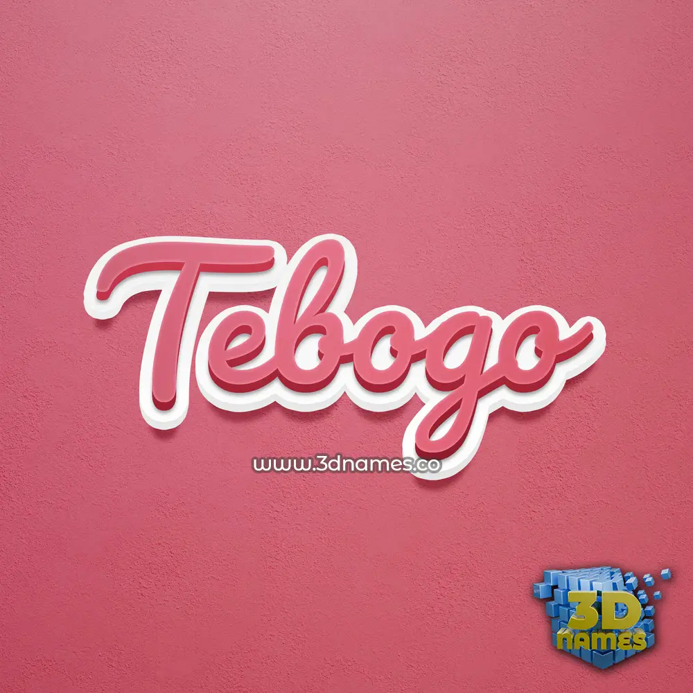 tebogo in Red Scribble style - 3D name wallpaper