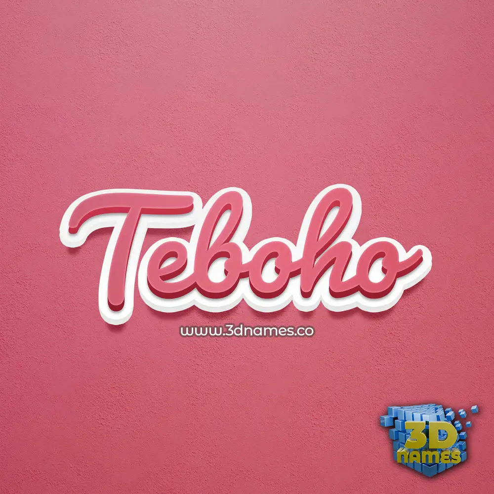 teboho in Red Scribble style - 3D name wallpaper