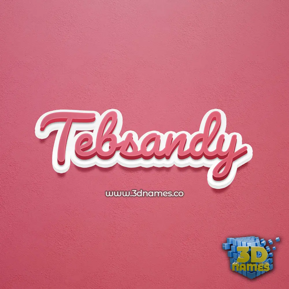 tebsandy in Red Scribble style - 3D name wallpaper