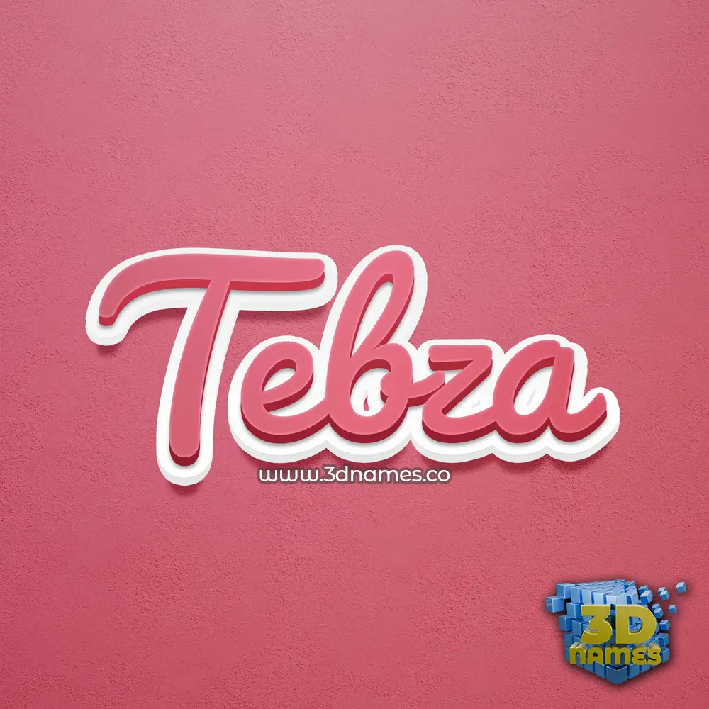 tebza in Red Scribble style - 3D name wallpaper