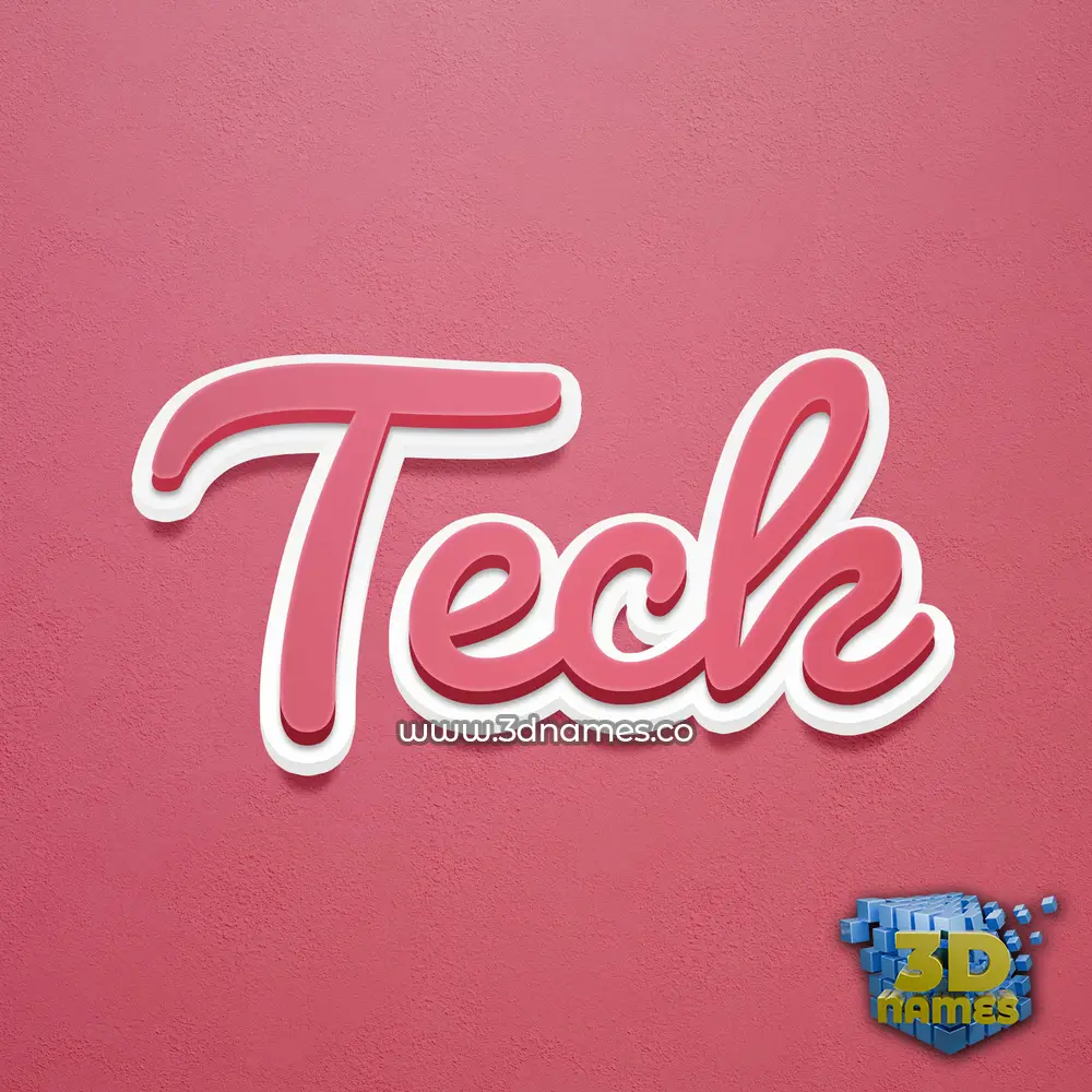 teck in Red Scribble style - 3D name wallpaper