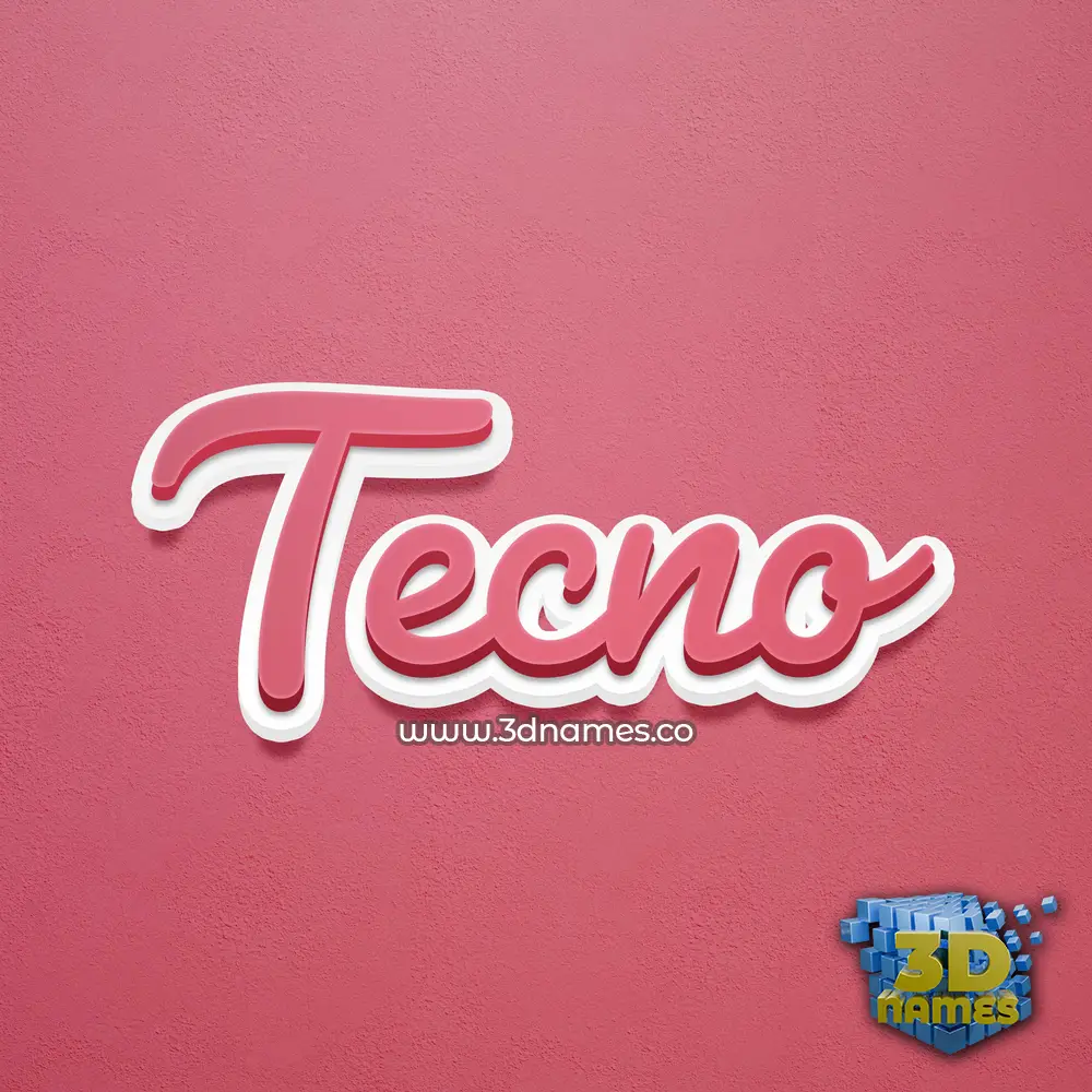 tecno in Red Scribble style - 3D name wallpaper