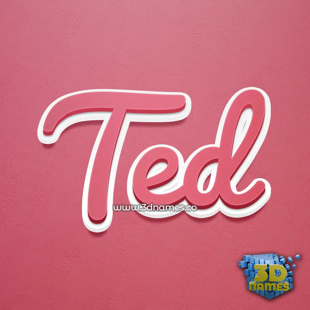ted in Red Scribble style - 3D name wallpaper