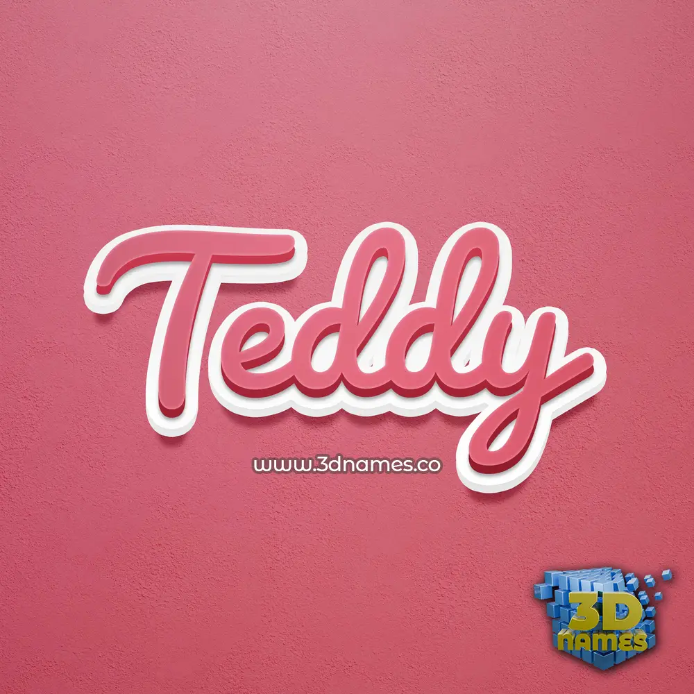 teddy in Red Scribble style - 3D name wallpaper