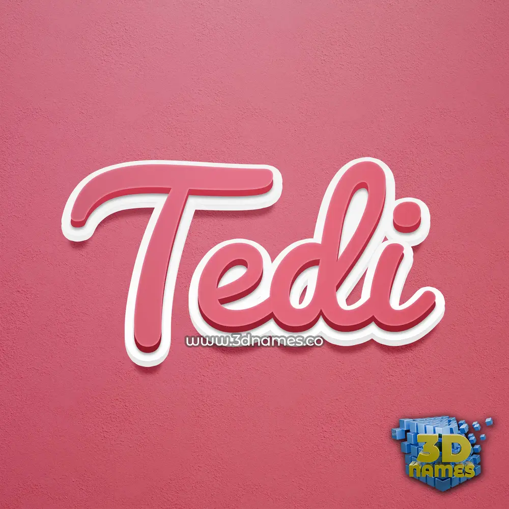 tedi in Red Scribble style - 3D name wallpaper