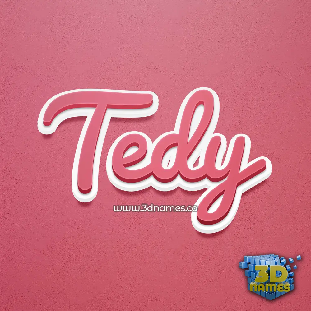 tedy in Red Scribble style - 3D name wallpaper