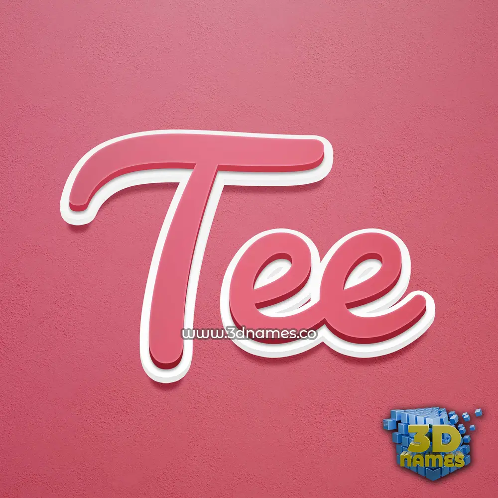 tee in Red Scribble style - 3D name wallpaper