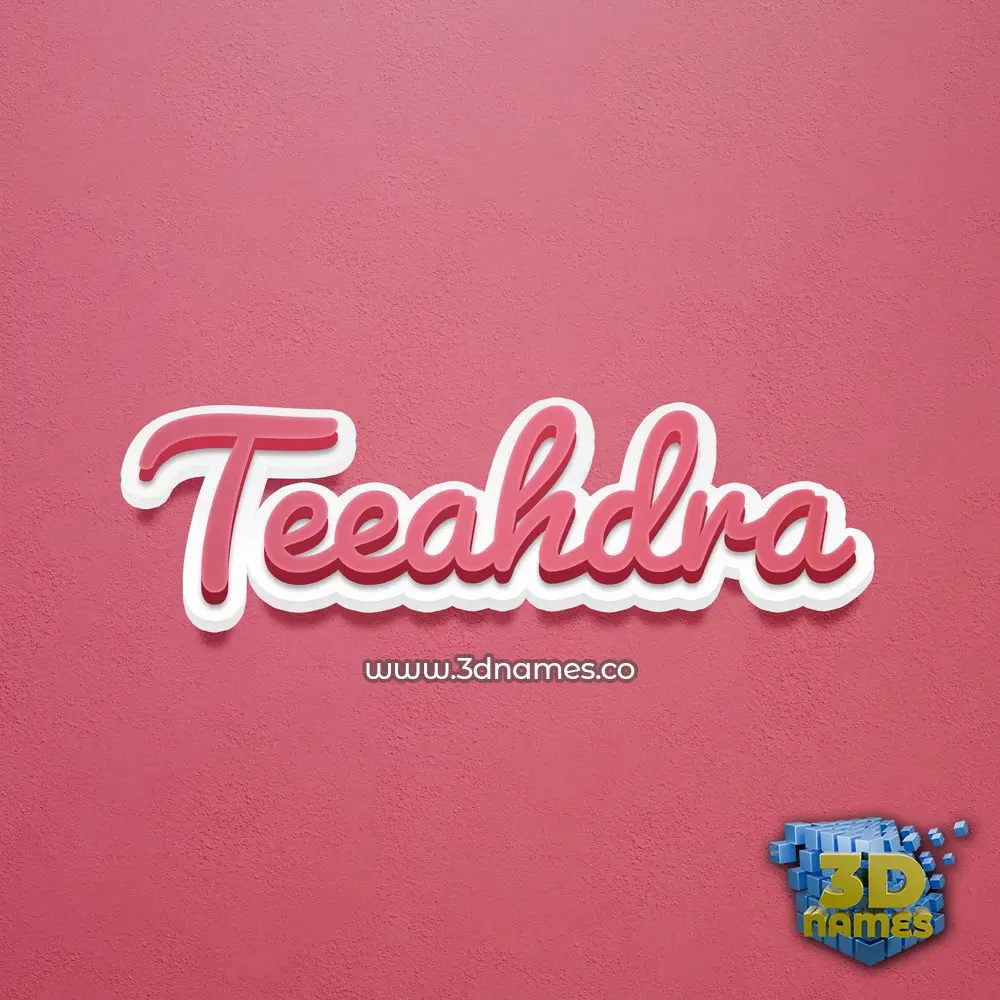 teeahdra in Red Scribble style - 3D name wallpaper