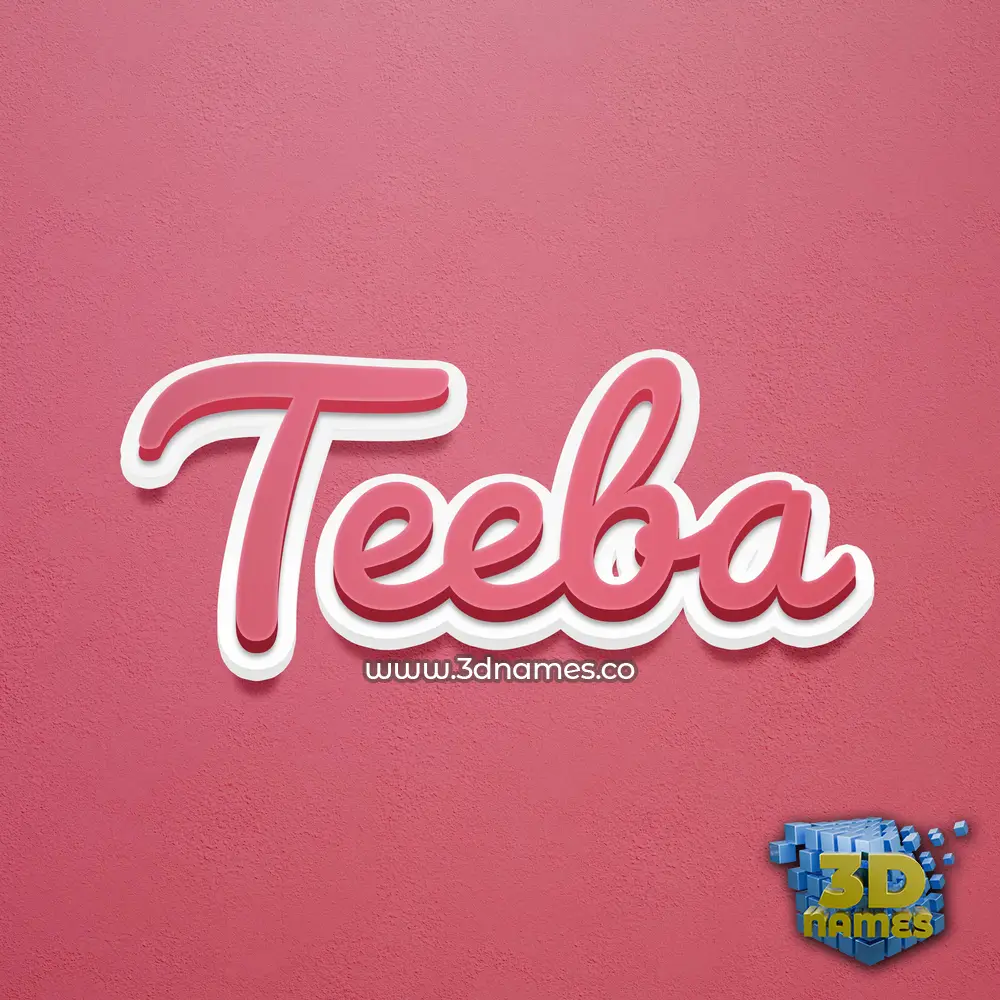 teeba in Red Scribble style - 3D name wallpaper