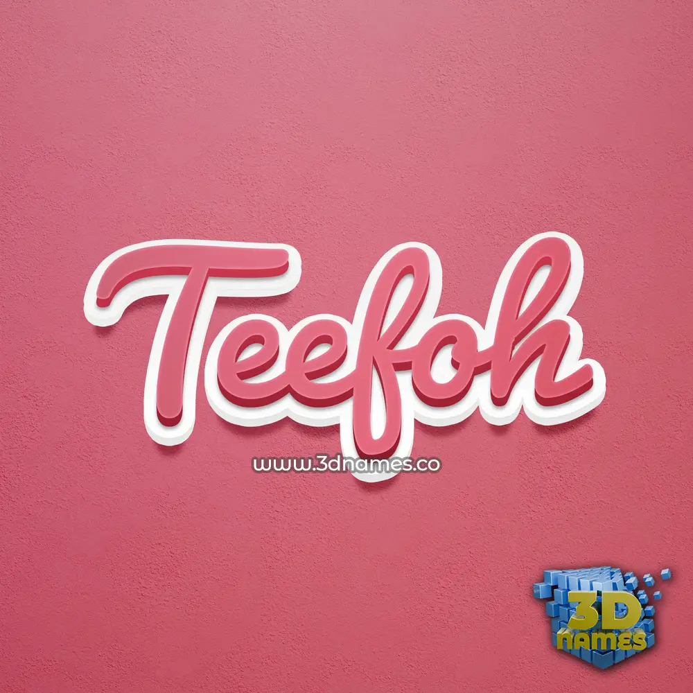teefoh in Red Scribble style - 3D name wallpaper