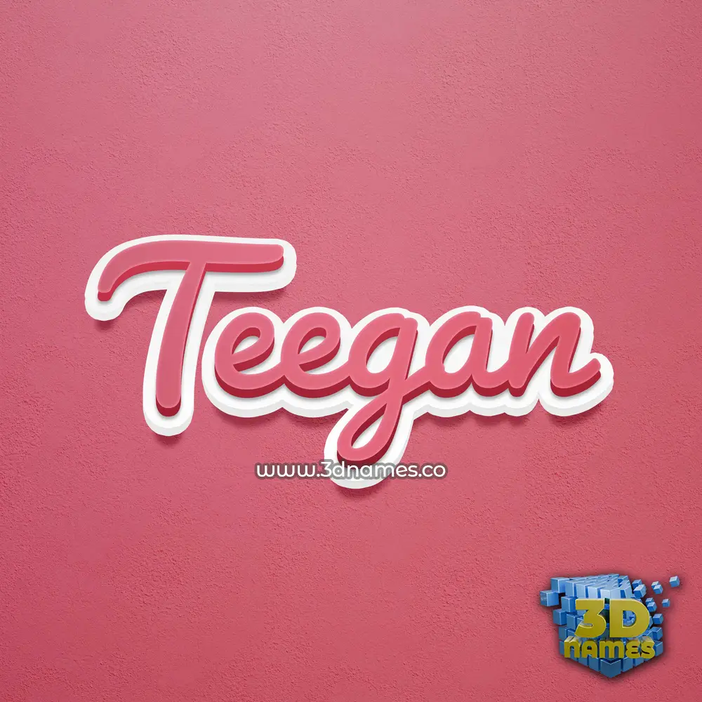 teegan in Red Scribble style - 3D name wallpaper