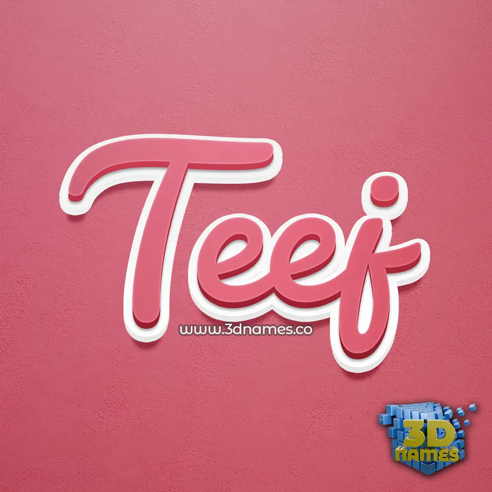 teej in Red Scribble style - 3D name wallpaper