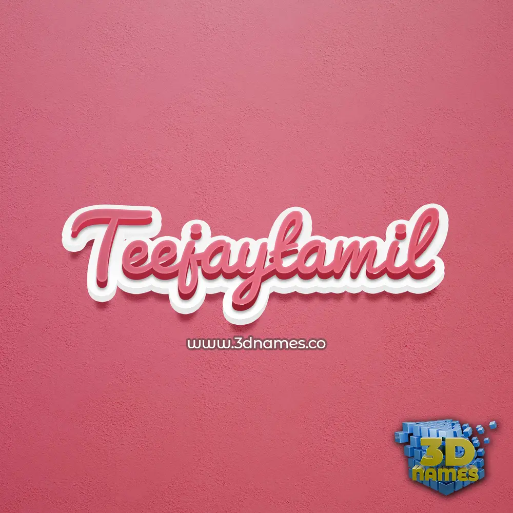 teejaytamil in Red Scribble style - 3D name wallpaper