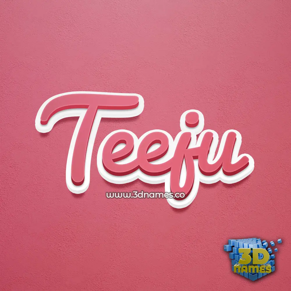 teeju in Red Scribble style - 3D name wallpaper