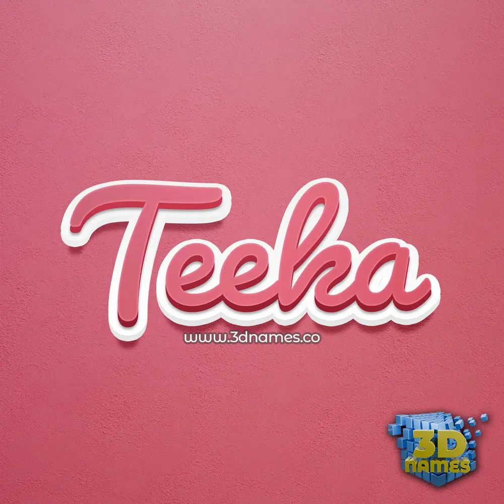 teeka in Red Scribble style - 3D name wallpaper