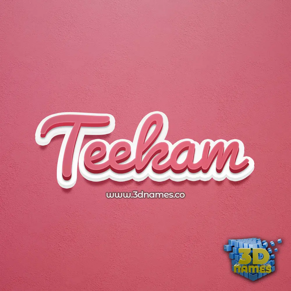 teekam in Red Scribble style - 3D name wallpaper