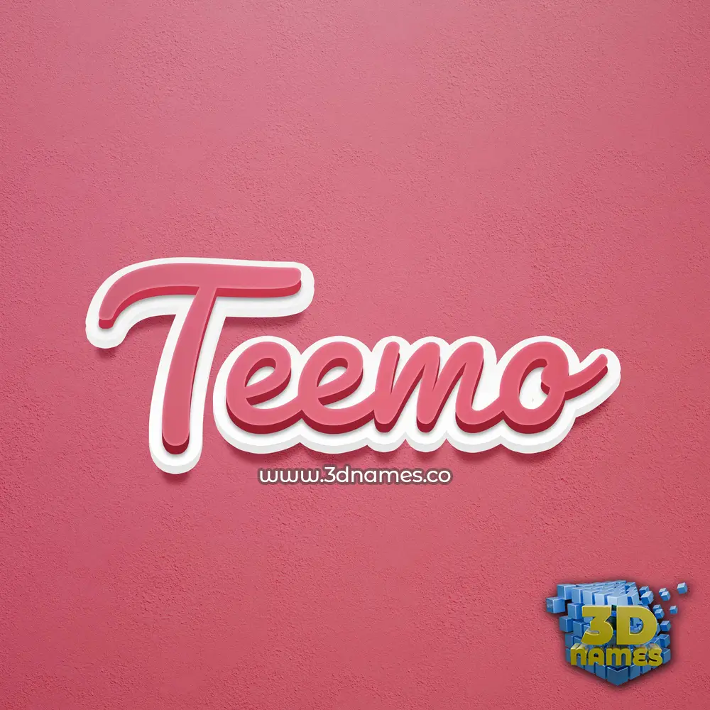 teemo in Red Scribble style - 3D name wallpaper