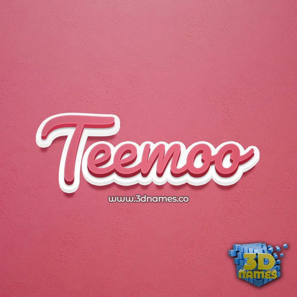 teemoo in Red Scribble style - 3D name wallpaper
