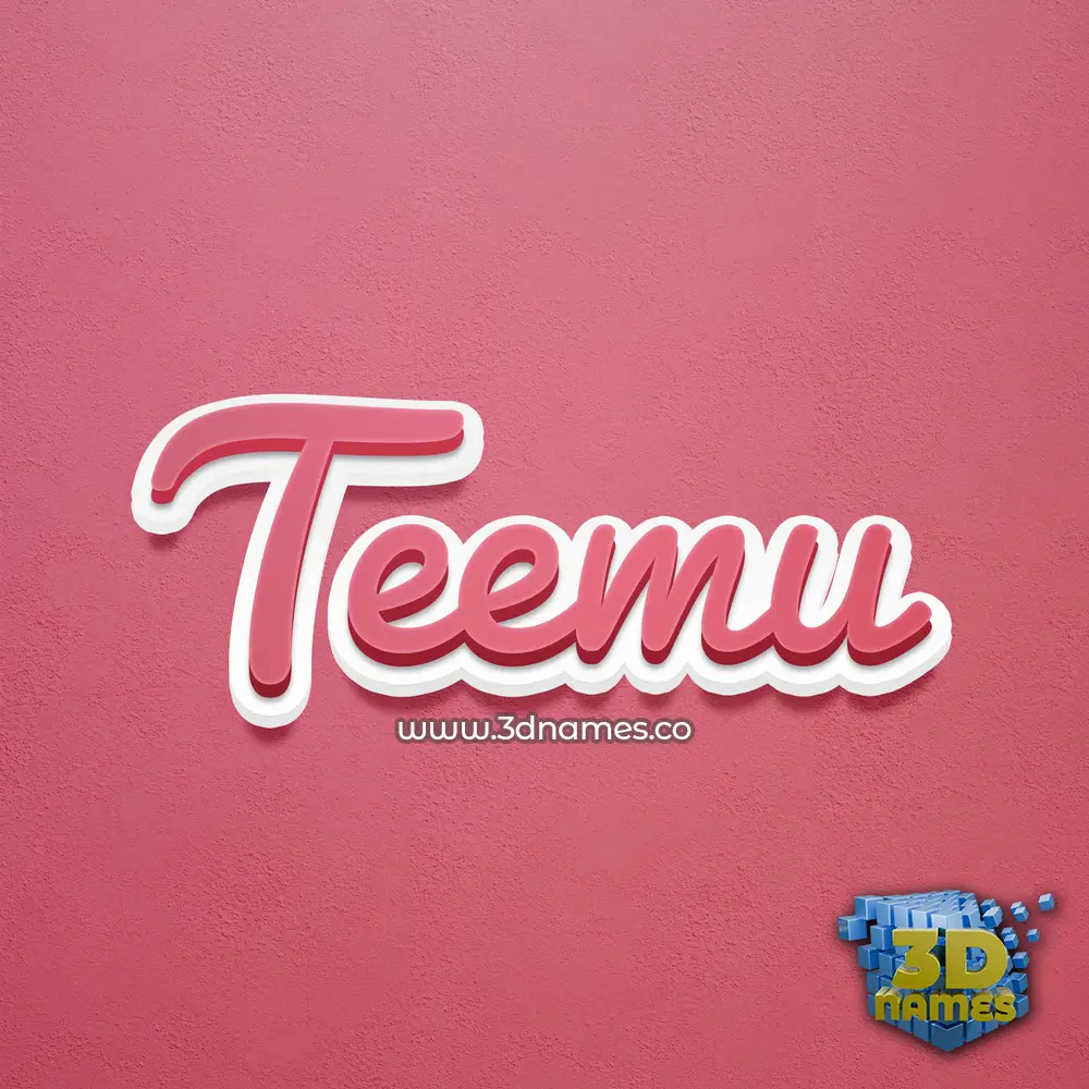 teemu in Red Scribble style - 3D name wallpaper