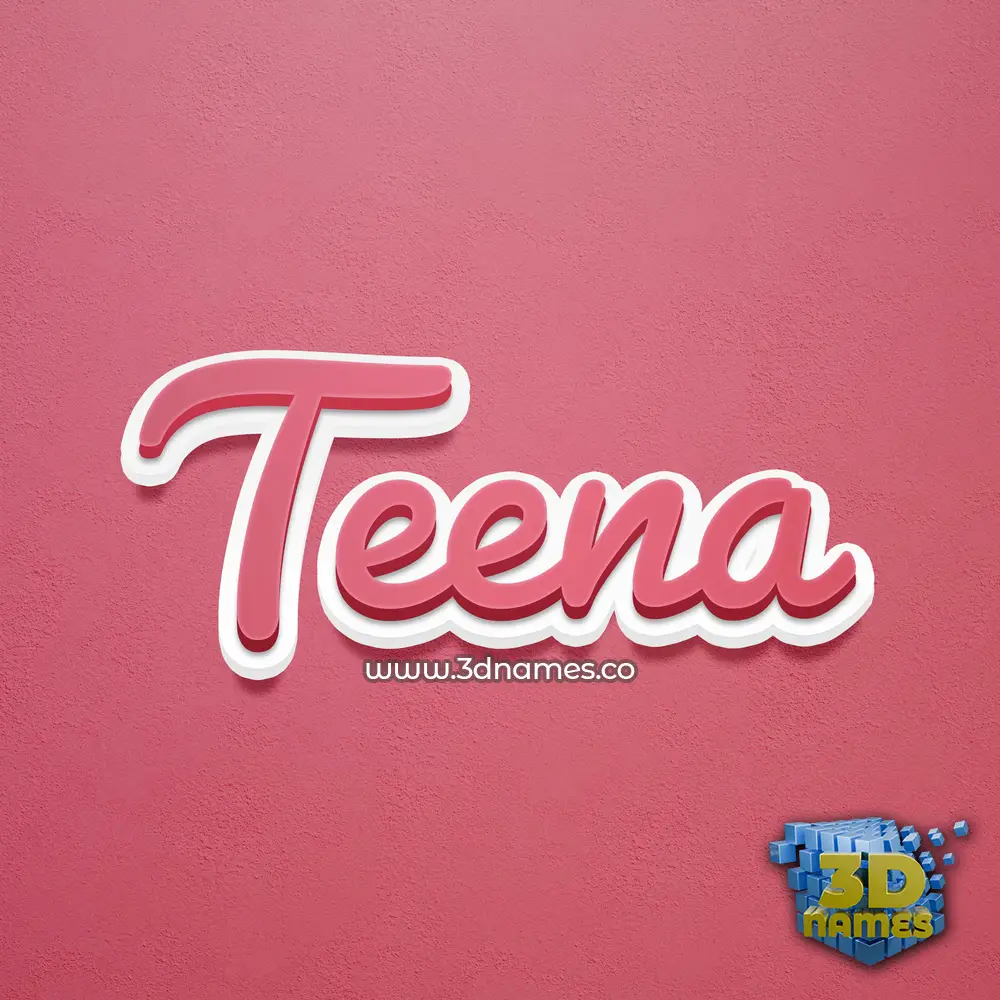 teena in Red Scribble style - 3D name wallpaper