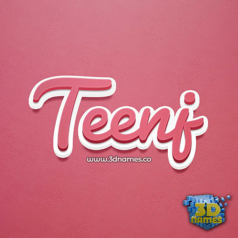 teenj in Red Scribble style - 3D name wallpaper
