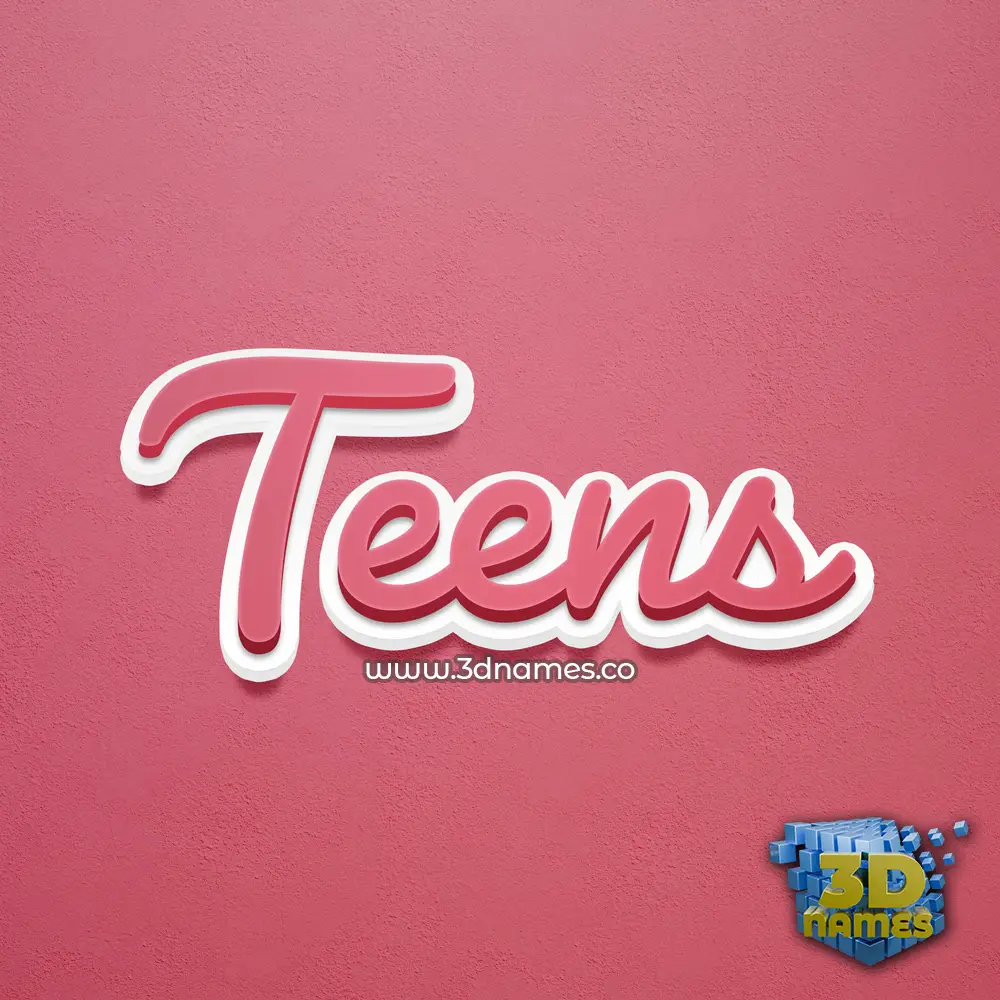 teens in Red Scribble style - 3D name wallpaper