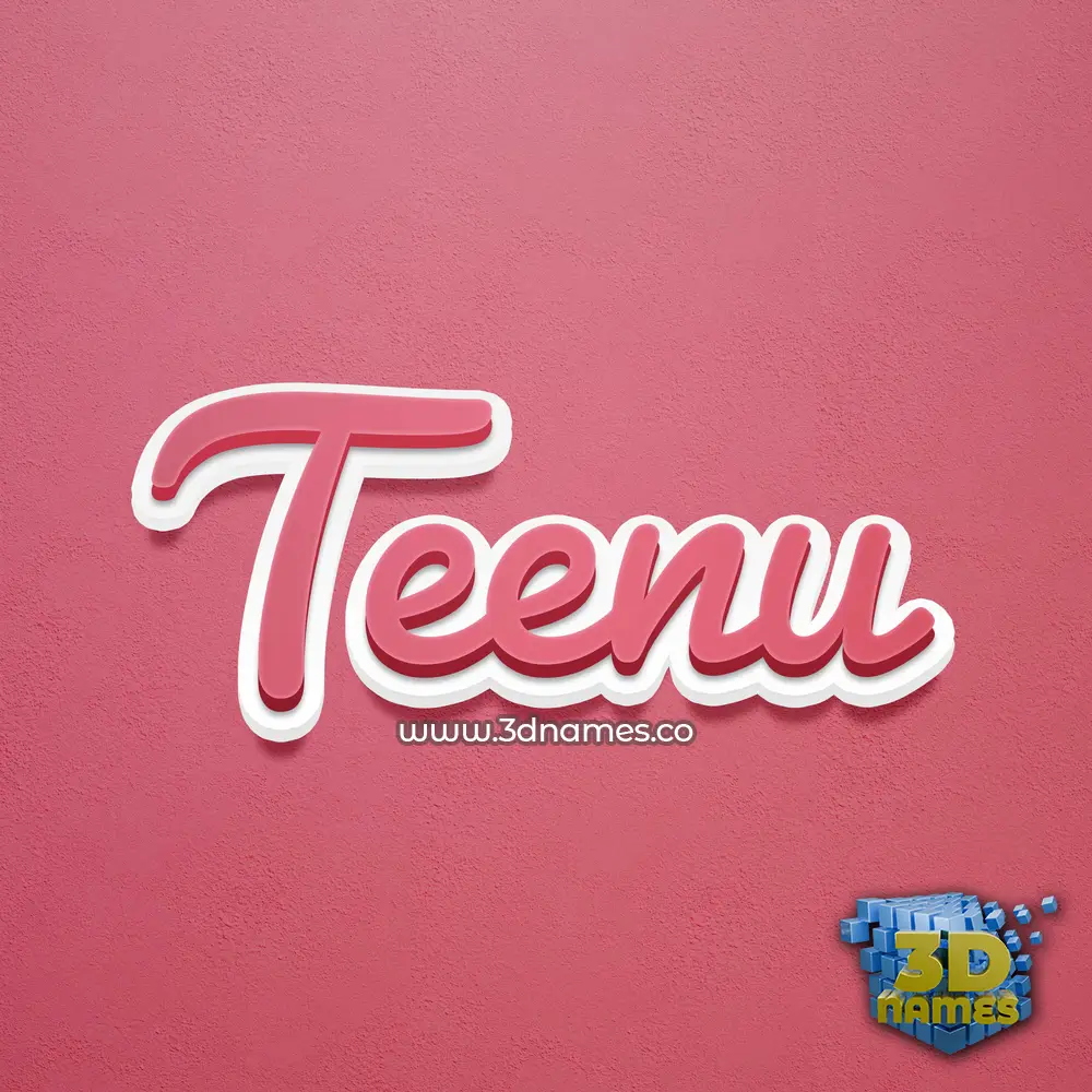 teenu in Red Scribble style - 3D name wallpaper
