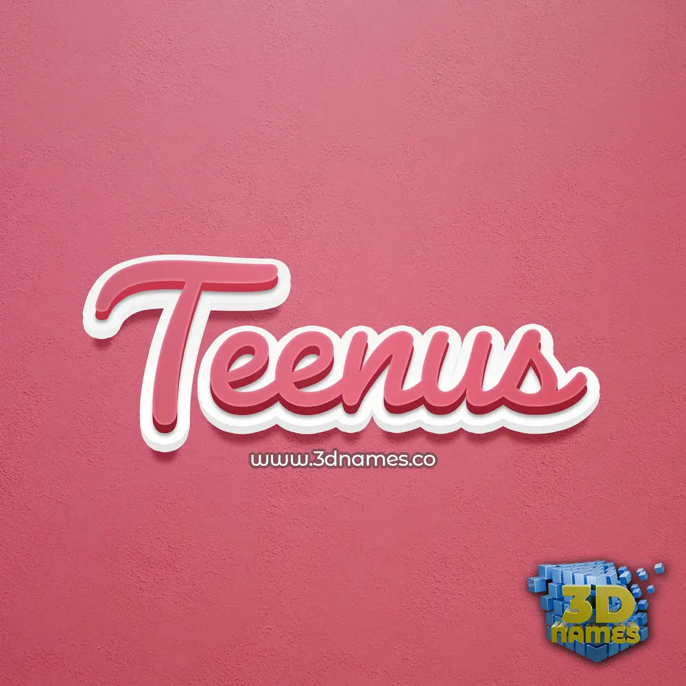 teenus in Red Scribble style - 3D name wallpaper