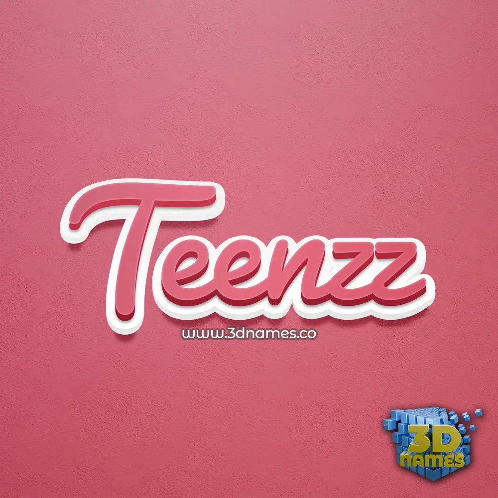 teenzz in Red Scribble style - 3D name wallpaper