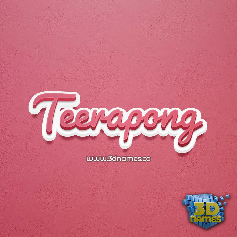 teerapong in Red Scribble style - 3D name wallpaper