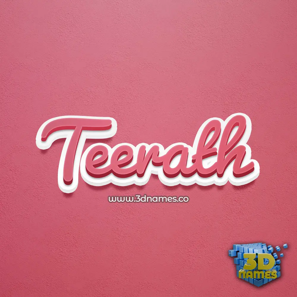 teerath in Red Scribble style - 3D name wallpaper