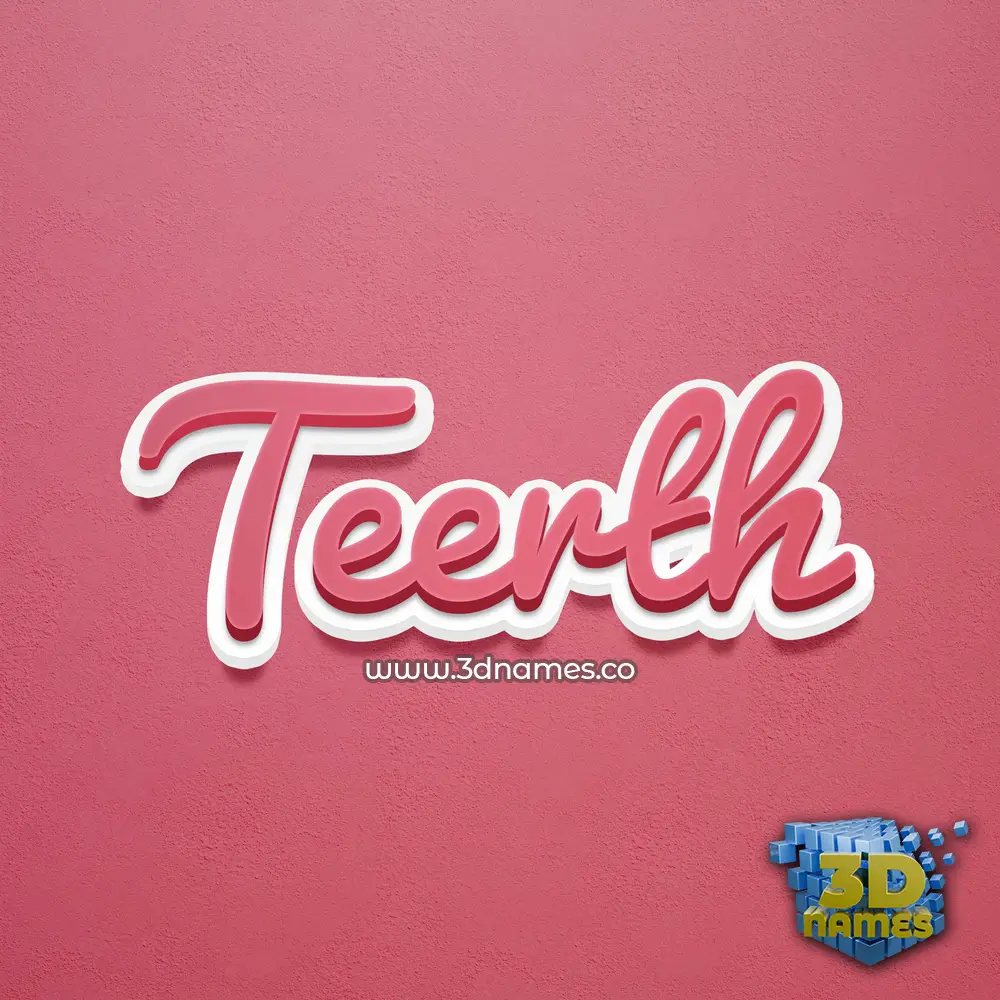 teerth in Red Scribble style - 3D name wallpaper