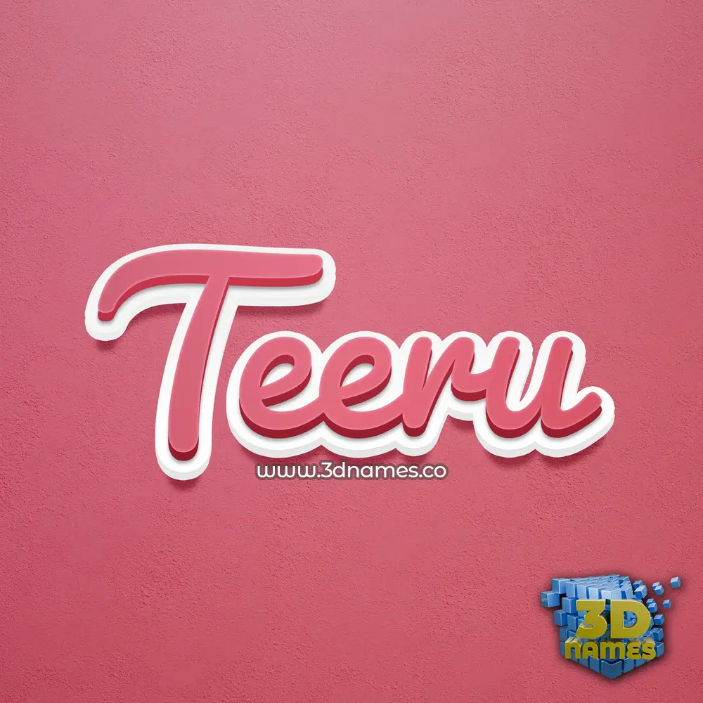 teeru in Red Scribble style - 3D name wallpaper