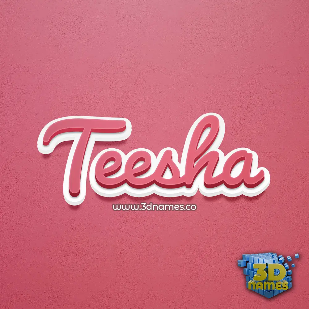 teesha in Red Scribble style - 3D name wallpaper